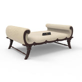 Cama Teak Wood Carved Royal Diwan (Walnut Finish) - WoodenTwist